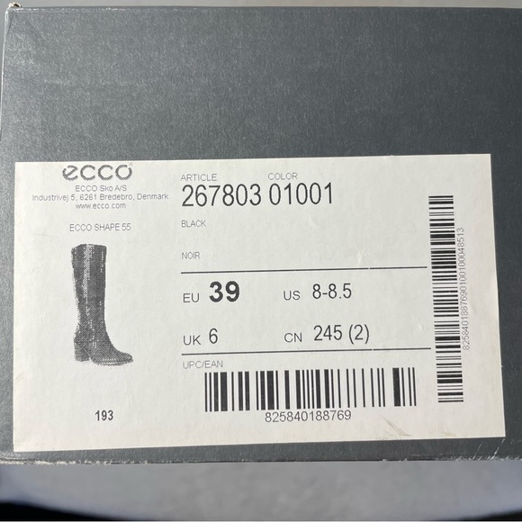 Ecco Black Leather Boots Women Size US 8-8 1/2 (39) - Picture 12 of 16